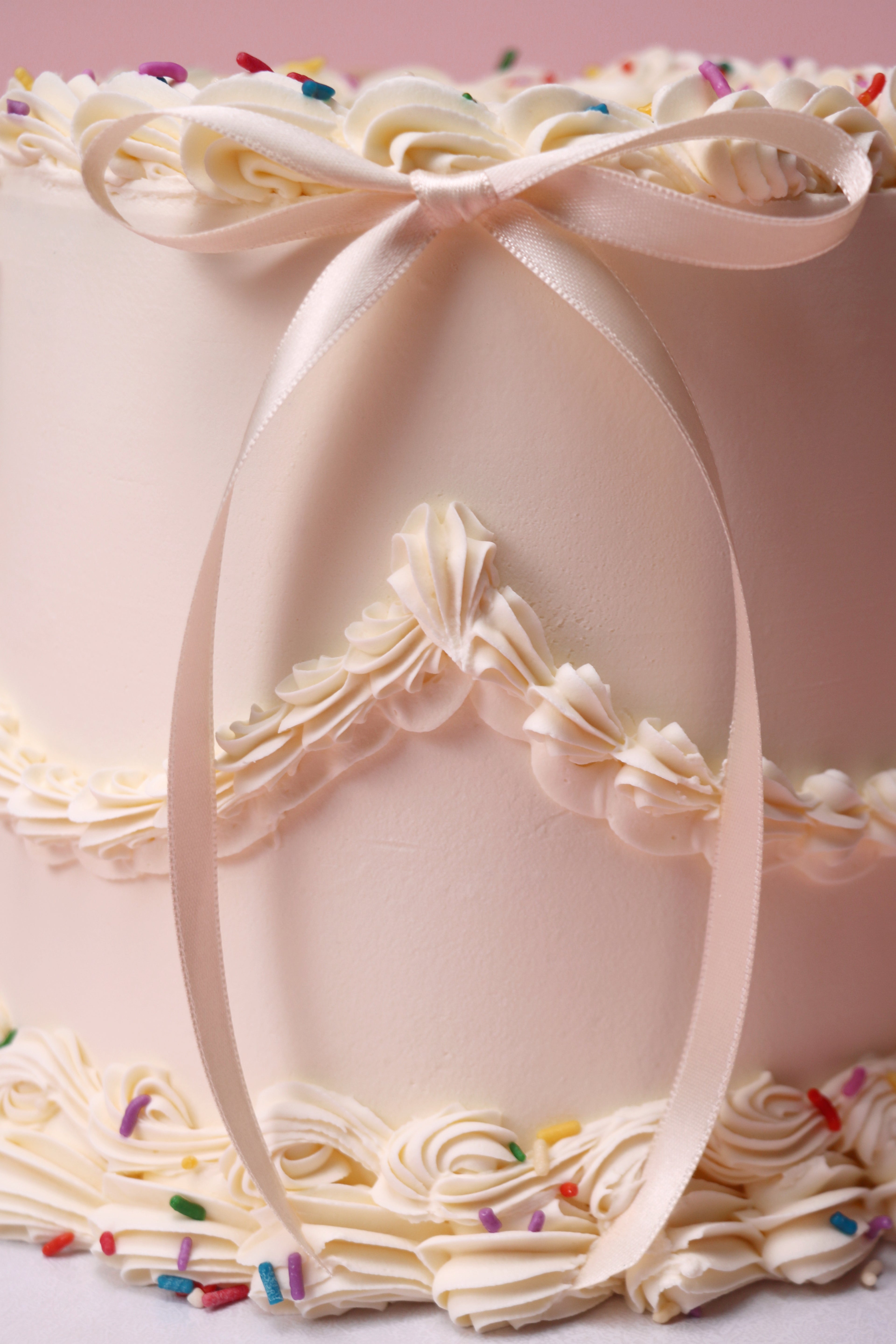 Retro Sprinkle Birthday Cake with Bows