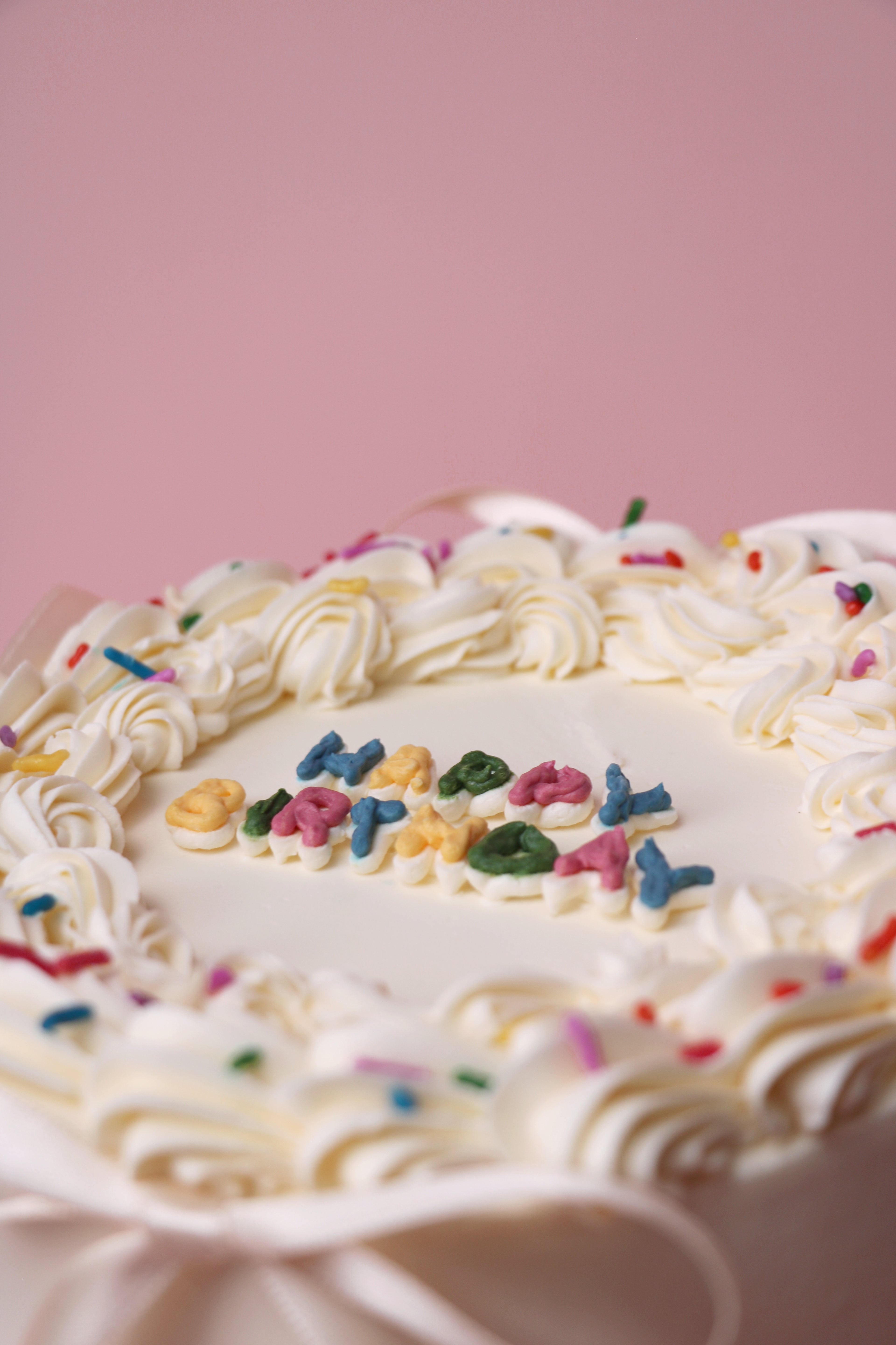 Retro Sprinkle Birthday Cake with Bows