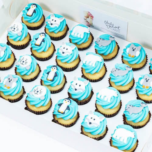 Arctic Animals Mini Cupcakes (24)