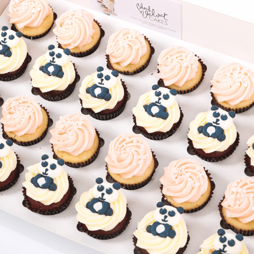 Baby Shower Panda Mini Cupcakes (24)