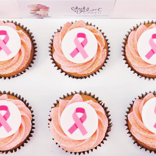 Breast Cancer Pink Ribbon Cupcakes