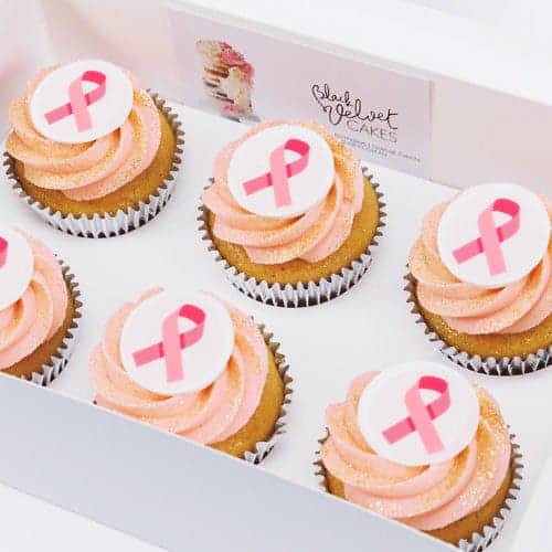 Breast Cancer Pink Ribbon Cupcakes