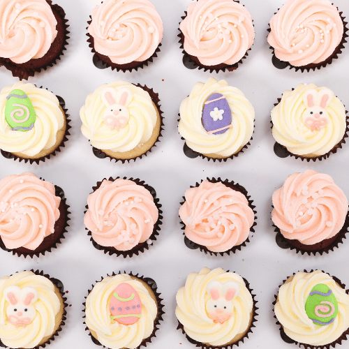 Bunny and Easter Eggs Mini Cupcakes (24)