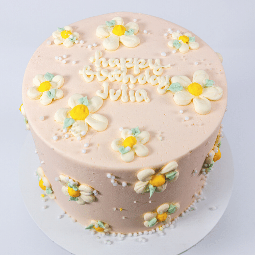 Buttercream Daisy Message Cake