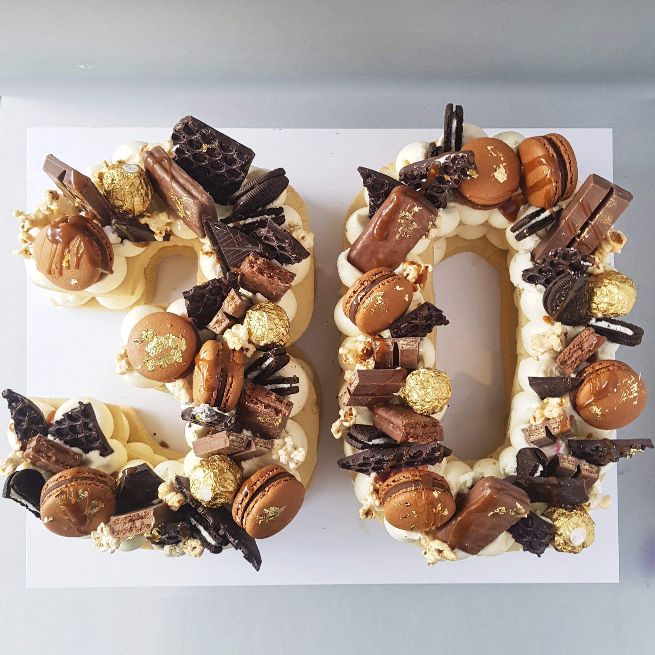 Caramel Gold Indulgence Number Letter Cookie Cake