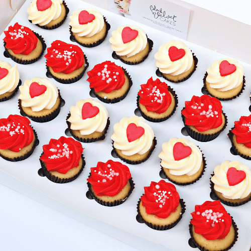 Cupid Hearts Mini Cupcakes (24)