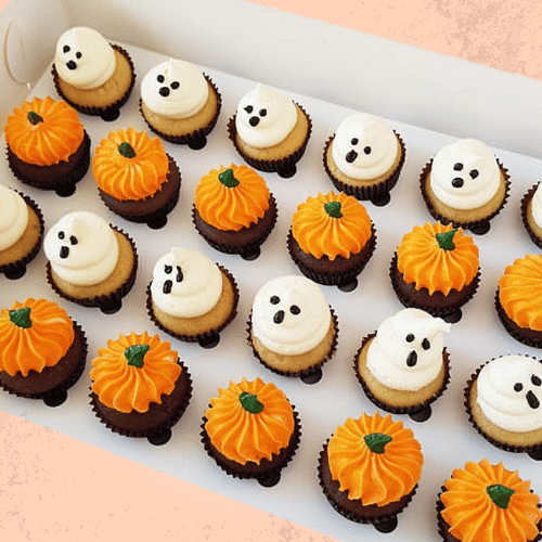 Halloween Pumpkin and Ghost Mini Cupcakes (24)