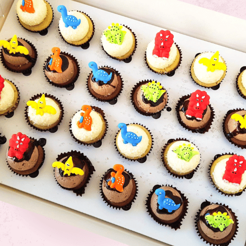 Little Dinosaurs Mini Cupcakes (24)