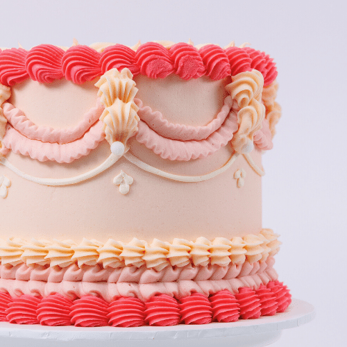 LOW GLUTEN Pink Vintage Cake