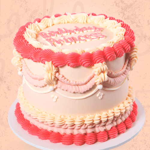LOW GLUTEN Pink Vintage Cake