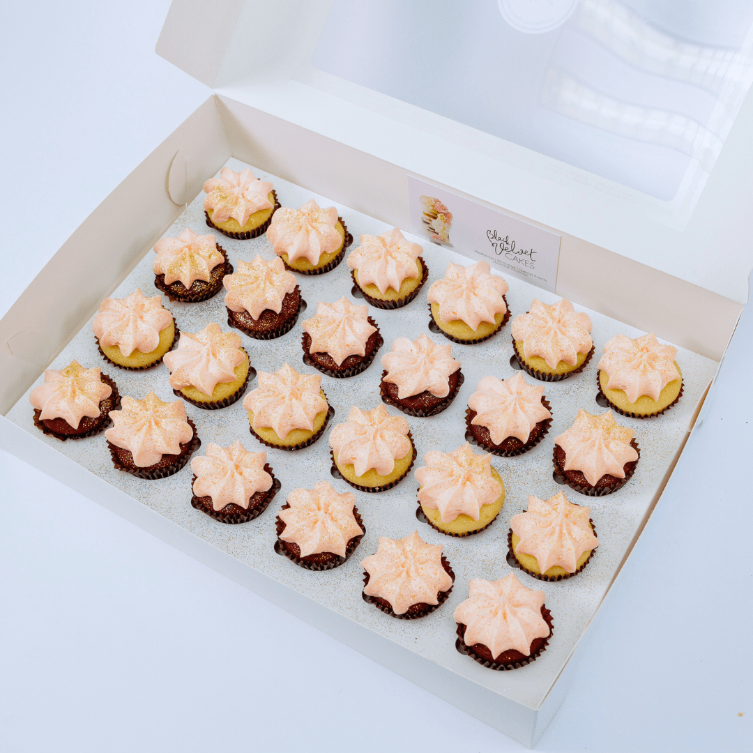 Pink and Gold Mini Cupcakes (24)