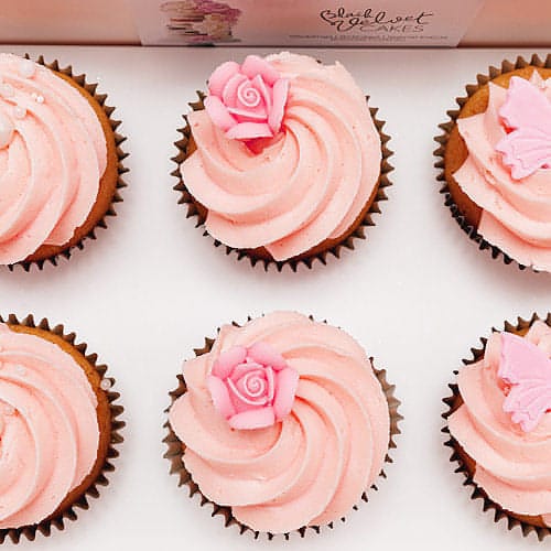 Pink Garden Cupcakes (6)