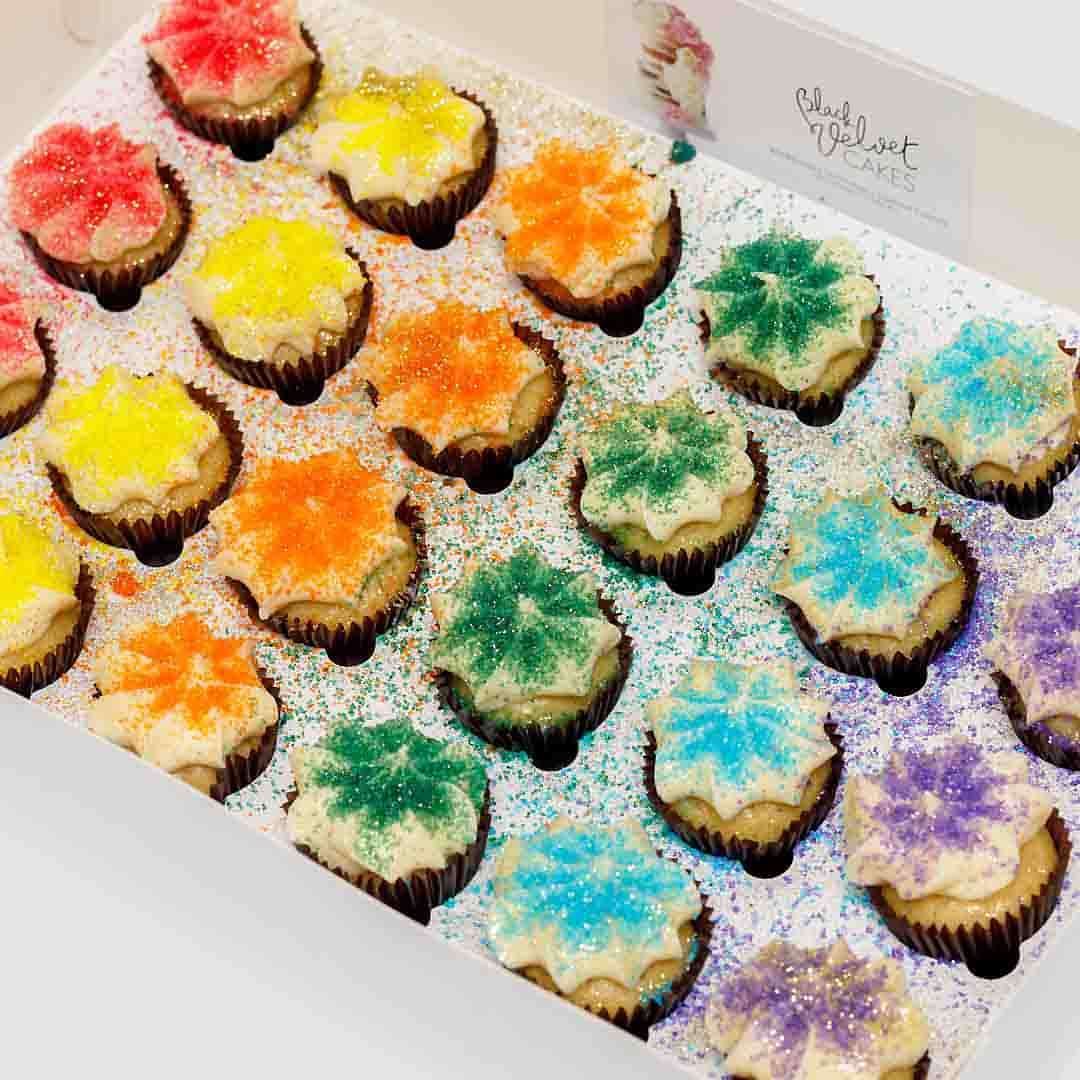 Rainbow Block Mini Cupcakes (24)