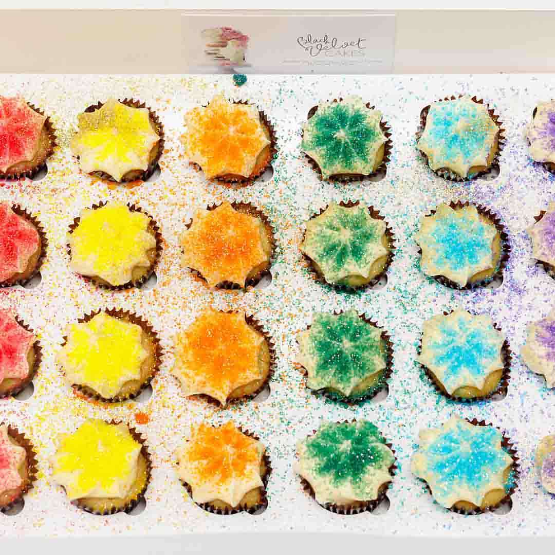 Rainbow Block Mini Cupcakes (24)