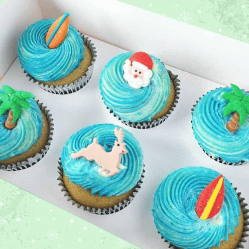 Surfing Santa Christmas Designer Cupcakes (6)