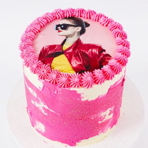 VEGAN Selfie Queen Photo Image Cake