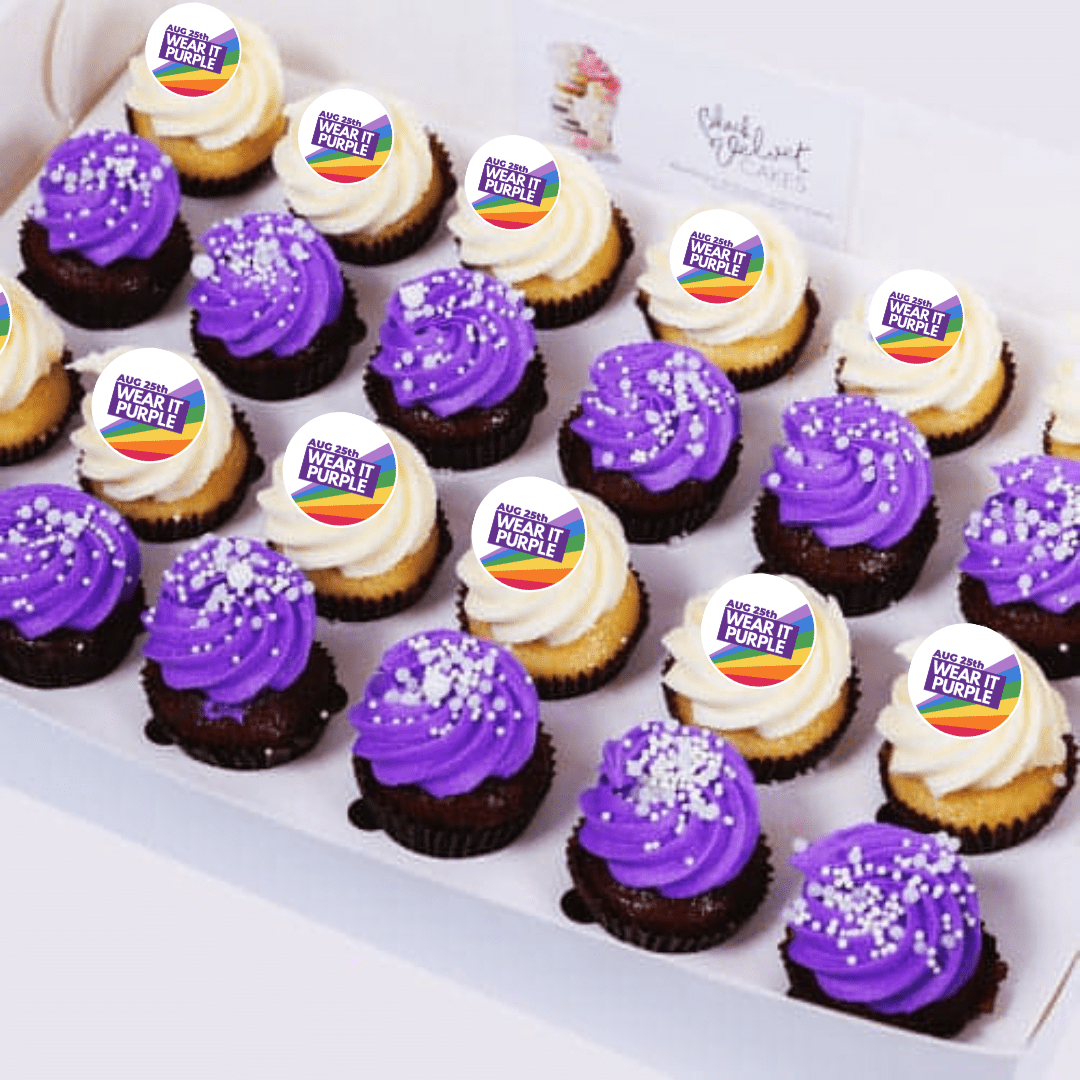 Wear It Purple Wow Mini Cupcakes (24)