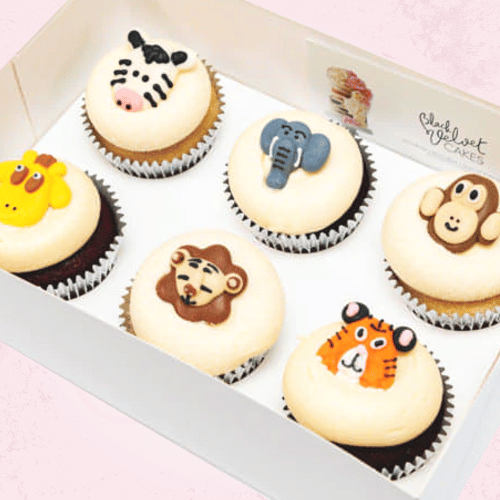 Zoo Animals Designer Cupcakes (6)