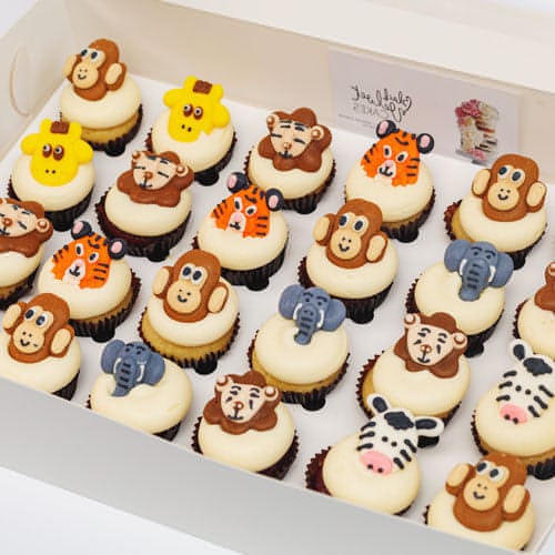 Zoo Animals Kids Mini Cupcakes (24)