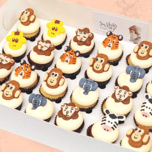 Zoo Animals Kids Mini Cupcakes (24)